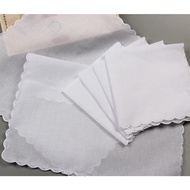 12pcs 28x29cm White Cotton Napkins Square Lady Table Napkin Handkerchief Cloth Diner Banquet Wedding