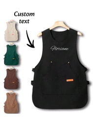 1pc Personalized Vest Apron Waterproof And Oil-Proof Fashion Catering Coffee Supermarket Special Wor