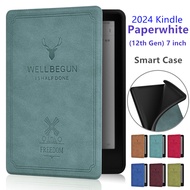 Business Case For Amazon Kindle Paperwhite 2024(12th Gen) 7inch SA568B Smat Silicone Back Cover for 