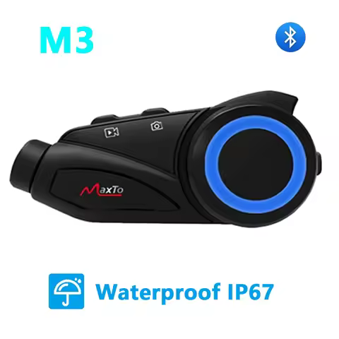 MAXTO M3 Motorcycle Helmet Bluetooth Headset Intercom 1000m WiFi 1080P Lens Video Recorder Waterproo