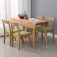 【SG Sellers】 Solid Wood Dining Table Extendable Dining Table Rectangular Dining Table Dining Table Set w Chair