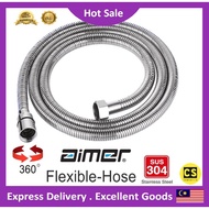 🇲🇾 ❤️ Aimer AMACC-4415 Stainless Steel Hose Double Interlock Flexible Hose Hand Shower Bidet Top Sho