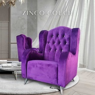 FREE DELIVERY{ROMAN WING CHAIRS SOFA}VELVET FABRIC HIGH BACK WING CHAIR/KING SEATER/KERUSI KING