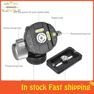 bamaxis VH-10R 2 Way Pan/Tilt Tripod Head 360° Rotating Panoramic Bird Watching Photography with Qui