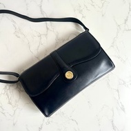 中古包 Celine黑金徽章馬鞍包 單肩包 側背包 古董包 斜背包 二手