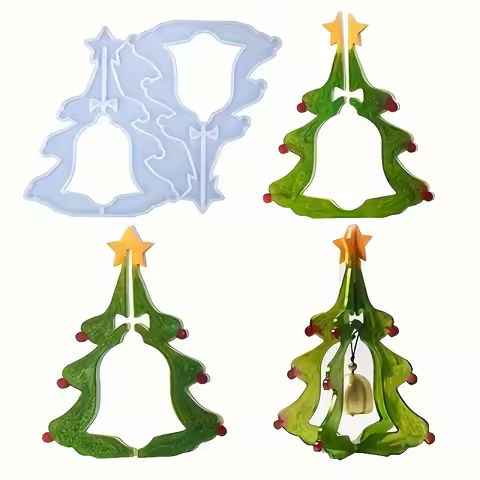 Christmas Tree Silicone Mold And Bell Epoxy Craft Christmas Series Modern Easy Style Home Decoration