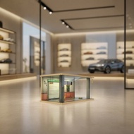 Garage Scene Display Case Illuminated Parking Garage Diorama Car Display Case Wooden Showcase Transp