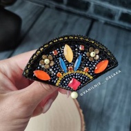 扇子胸針手工扇子手工胸針扇子花邊串珠扇子漂亮的扇子