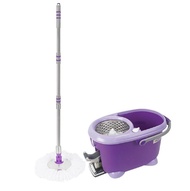 Be Wish ชุดถังปั่นสแตนเลส + ไม้ถูพื้น สปินม็อบ ถังถูพื้น Spin mop ไม้ม็อบ โบโบแม็กซ์ซีรีส์ 2 แถม ผ