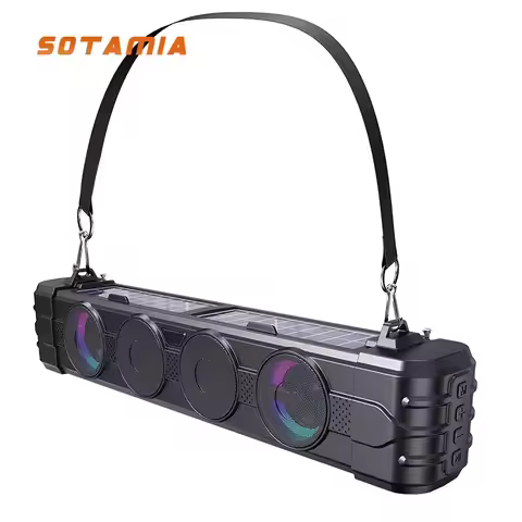 SOTAMIA 1PCS Sound Blaster Bluetooth Speaker Bar Shaped Portable with Colorful Lights High Value Des