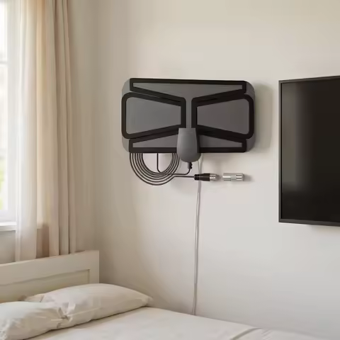 Active Indoor 8K High-Gain Antenna, 3600 Mile Range with Signal Booster, Flat Design