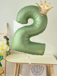 2 piezas/set Globo decorativo moderno número &amp; en forma de corona para casa de fiesta de cumpleaños