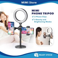MiMi 2 Phone Holder With Ring Light Tripod Stand With 3 Colors Tik Tok Selfie Ring LED Light Circle 