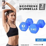 Dumbell 3kg Bodymaster Neoprene non-slip dumbbell