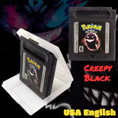 HOT Halloween Gift USA GBC Pokemon Creepy Black GBC Game Cartridge 16 Bit Video Game Console Card En