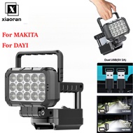 USB Charging Portable LED Work Light | Flashlight & Flood Light Combo | Cordless for Makita / DAYI /