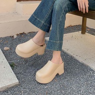 Thick Slippers and Ins High Heels EVA Soft Bottom Half Bag Cool High Heel Women s Internet Popular O