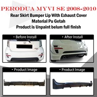 PERODUA MYVI SE-2 2008-2010 REAR SKIRT WITH EXHAUST COVER -MATERIAL PU GETAH/FIBER BODYKIT
