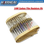 100PCS 1/4W 5% Carbon Film Resistor 0R-75R 0R 0.68R 1R 2R 2.7R 3.3R 5.1R 7.5R 10R 27R 36R 56R 62R 75R Ohmic Resistance