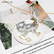 XOITU Golden Ceramic Cat Jewelry Ring Display Tray Easy To Clean Non-Slip Durable Cute Animal Home Decoration SG