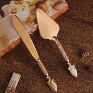 Dao vàng sáng tạo xẻng đạo cụ chụp ảnh nấu ăn bộ dao xẻng xẻng Dao cắt bánh gia đình nhà hàng cao cấ