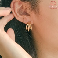8Planets feminine semicircle gold alloy earrings