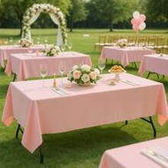 4pcs Multi-Color Plastic Tablecloth, 137x183cm Light Pink Disposable Rectangular Table Cover Suitabl