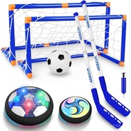 3-in-1 Hover Soccer Ball, Kids Toddler Hockey Set with LED Lights,Indoor Outdoor Toys for Kids, Socc