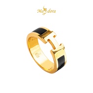 MASDORA 916 Gold Ring Rings Cincin Emas ~ Exclusive Enamel H - Large (EMAS 916/22K)