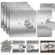 4Pcs Cabinet Hinge Repair Plate Kit, Stainless Steel Hinge Repair Board, Cabinet Hinge Repair Bracke