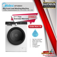 Midea MFK868W - 8kg Front Load Washing Machine ( White &amp; Black ) - FREE 2 + 1 Year  Extended Warranty