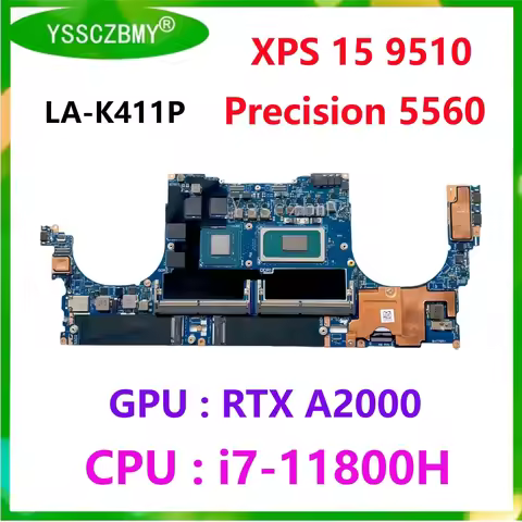 GDP51 / GDB51 LA-K411P For DELL Precision 5560 XPS 15 9510 Laptop Motherboard with CPU i7-11800H GPU