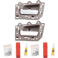 AUTOANDART Brock Replacement Set of 2 Drivers Beige & Chrome Inside Interior Inner Door Handle Repai