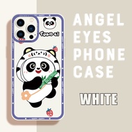 For iPhone 13 Mini 13 Pro Max 13 Pro 13 12 Mini 12 Pro Max 12 Pro 12 Cartoon Cute Hat Panda Straight Edge TPU Phone Casing Cover