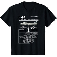 Kids T-shirt Rekx F-14 Tomcat Navy Fighter Jet Graphic Unisex Dinosaur Short Sleeve Black Small