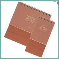 📅 Kalender Meja Khaki 2026 dengan Reka Bentuk Retro, Kertas Tebal untuk Perancang Harian Pejabat, Ka