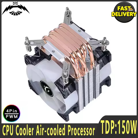 CPU Cooling Fan 2/4/6 Heat Pipe Air-cooled Cooler Processor 90mm 4pin/PWM Compatible LGA115x 1200 17