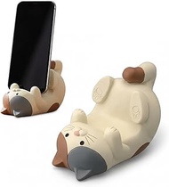 Phone Stand for Desk, Resin Cat Figurine Cute Phon-e Holder, Sturdy Anti-Tipping Desktop P-Hone Stan