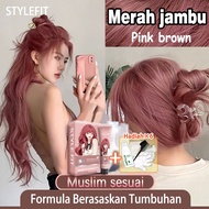 Tiada pelunturandiperlukan🌸halal Pink brown hair dye.Dye your haireasily at home pewamna rambut.hair