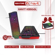 【Fast Communication】HAVIT KB866L RGB Gaming Keyboard, 104 Keys, Ergonomic Design, 5 Million Clicks -