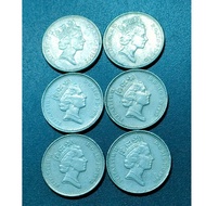 UK Queen Elizabeth II 10 Pence 1992 ( x6 )