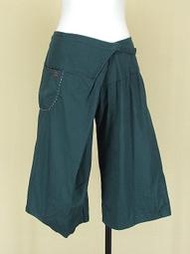 貞新二手衣 a la sha 日本專櫃 藍綠阿鬼飛飛棉質飛鼠褲褲裙S號(76972)