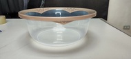 Transparent Basin/Balde with Mocha Rim Plangana 1022 Mocha