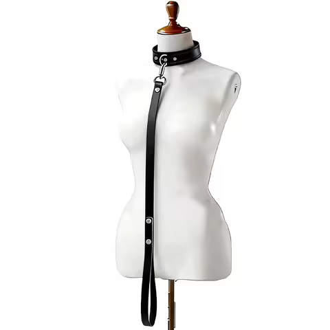 Exotic Accessories of Bdsm Slave Bondage Leather Collar with Leash Belt Choker Necklace Animal Pet A