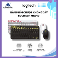 Bàn phím chuột Logitech MK240 Nano - kết nối Không dây Usb 2.4 Ghz - Hàng Chính Hãng