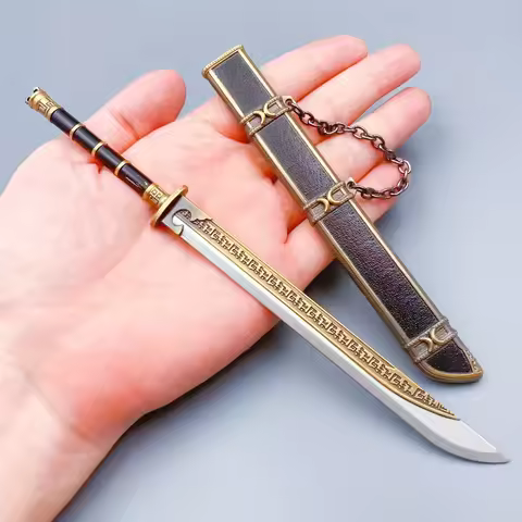 8.3in21cm Romance of the Three Kingdoms Metal Damascus Sword Sephiroth Anime Cosplay Prop Knife Real