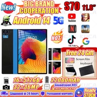 🔥SG Stock+10%Off🔥2024 New Upgrade S70 11.8 inch Android 14 Tablet 16+512GB 12Core SIM+Dual 4G/5G/LTE/WIFI Bluetooth5.4 22000mAh Battery 3600W Camera Google Wps Excel Youtube Game Tab 平板电脑
