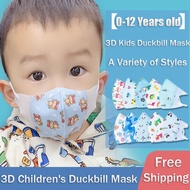 [3D Kids Mask] 100PCS Duckbill 3D Mask Cartoon Kids / Baby Disposable Face Mask 3Ply Protective Kids Mask 0-12 Year Old