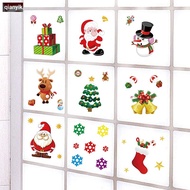 Christmas Removable Window Glass Sticker Christmas Decorations for Home Santa Snowman  New Year Gift
