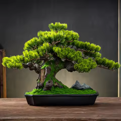 Large beauty Luo Han pine new Chinese entrance club interior decoration landscape fake tree simulati